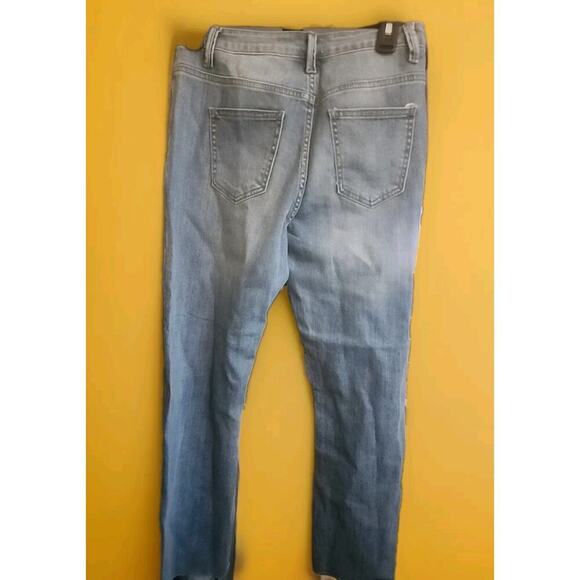 NWT JOA Just One Answer Cropped Jeans High Rise Raw Hem Med Wash Womens 27 A123 - Picture 4 of 5